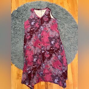 LOGO by Lori Goldstein Purple Artsy Maxi Dress Size XL